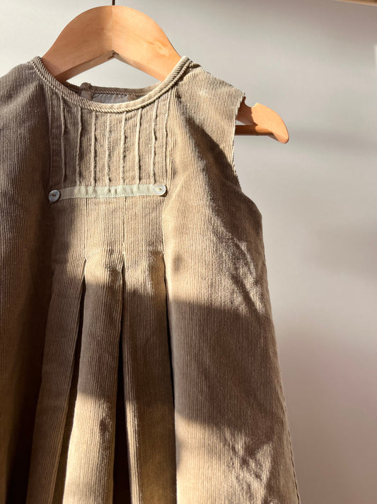 Preloved D'Arcey Brown, Brown Pinafore Dress, 3 years