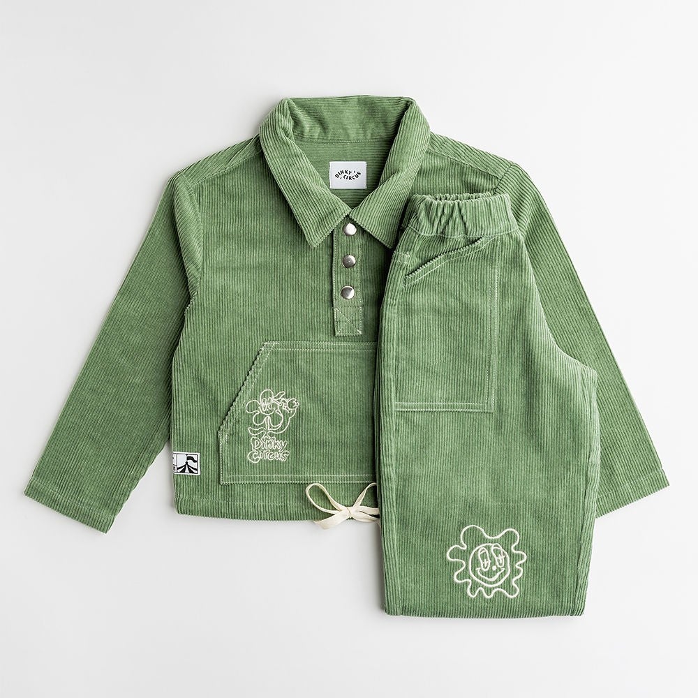 Dinky Circus, Green Wide-Leg Corduroy Pants