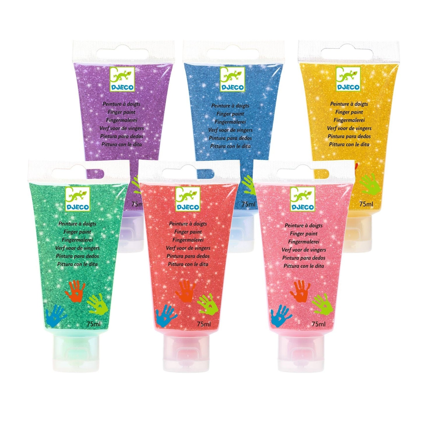 Six Tubes of Finger Paints for Little Ones | Glitter