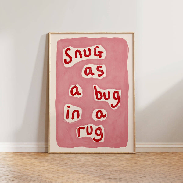 Lune Club - Snug as a Bug Print: Green, Unframed, A3