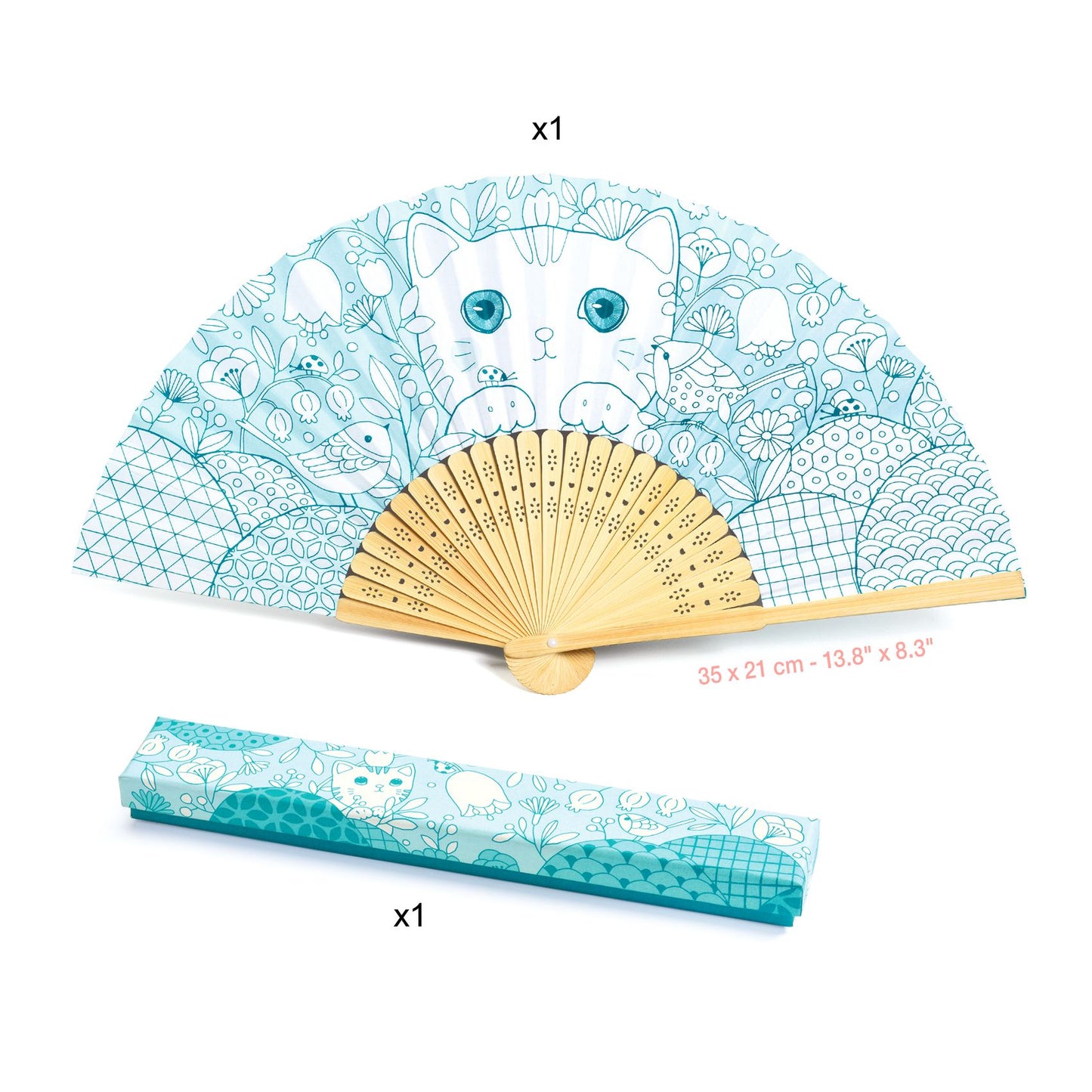 Djeco, Do It Yourself: Koneko (Kitten) Fan and Case to Colour
