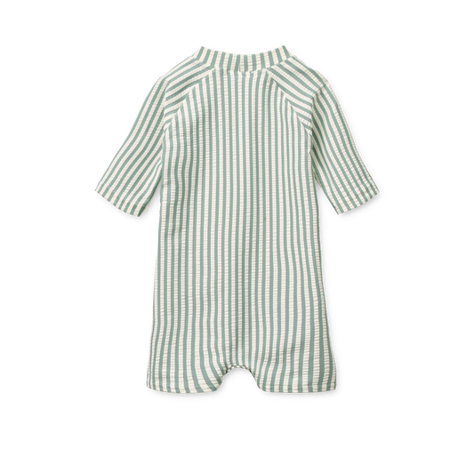Liewood, Thor Seersucker Baby Swim Jumpsuit