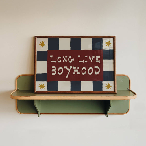 Lune Club - Long Live Boyhood Print: Rust & Green, Unframed, A3