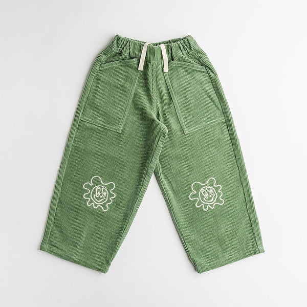 Dinky Circus, Green Wide-Leg Corduroy Pants