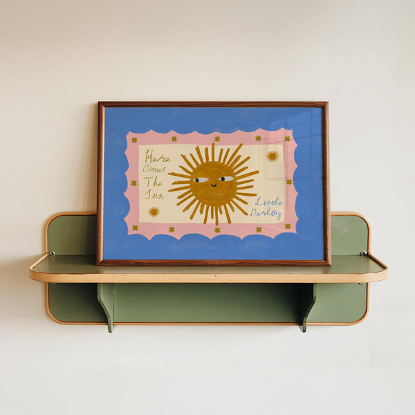 Lune Club - Here Comes The Sun Little Darling Poster: Blue & Pink, Unframed, A3