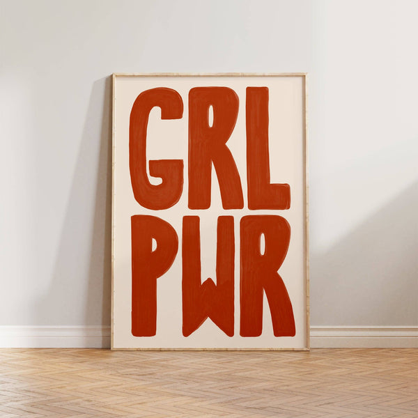 Lune Club - Girl Power Bold Print: Pink, Unframed, A3