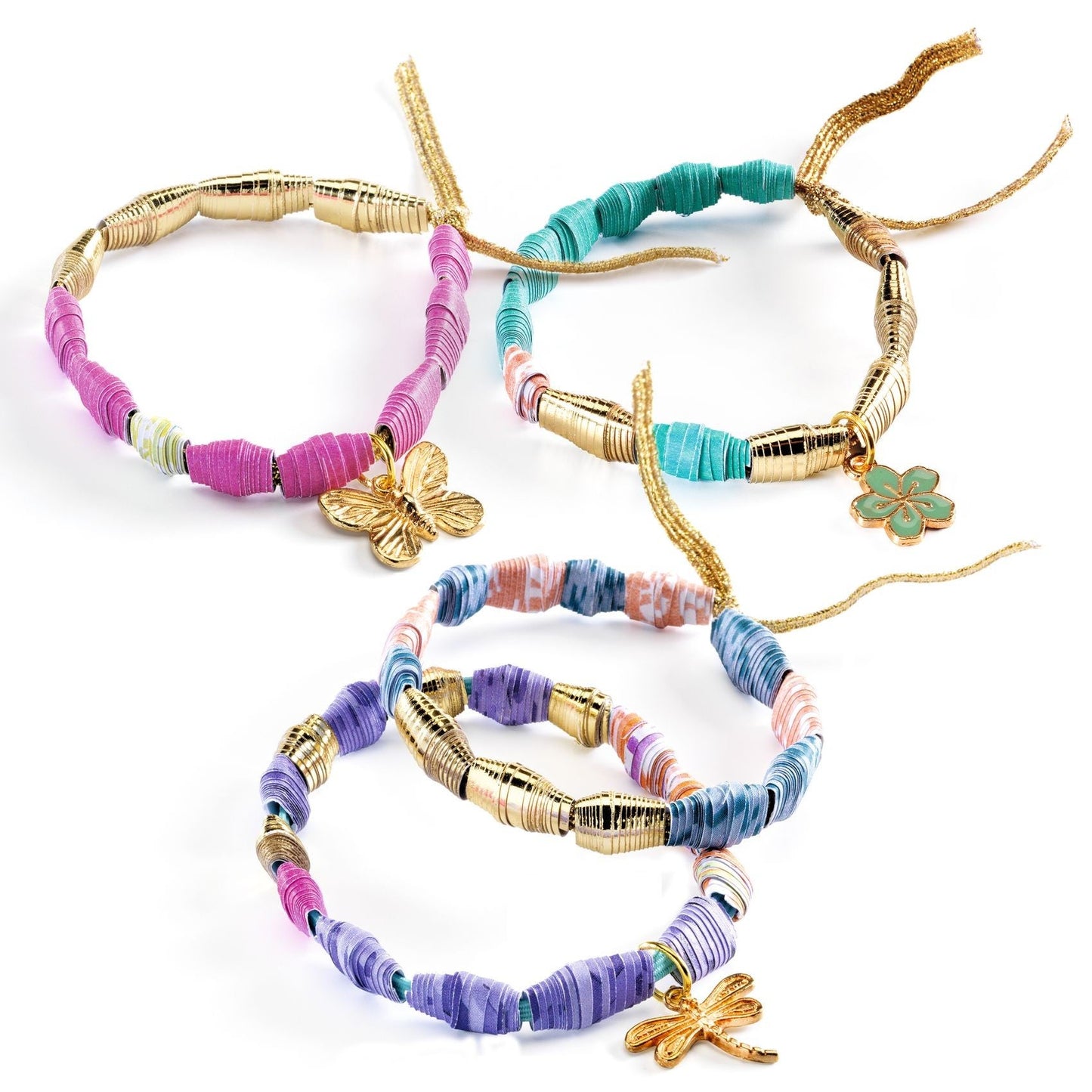 Do It Yourself: Stylish and Golden Paper Bead Bracelet Kit
