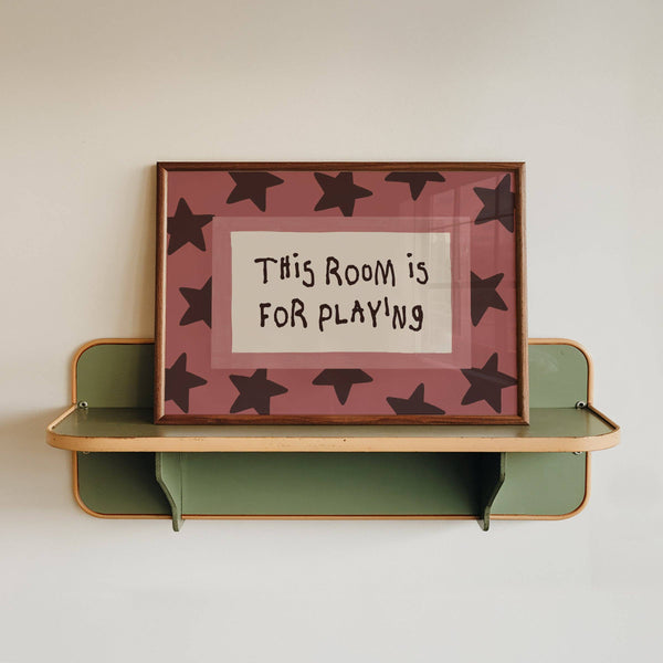 Lune Club - This Room Is For Playing Print: Pink, Unframed, A3
