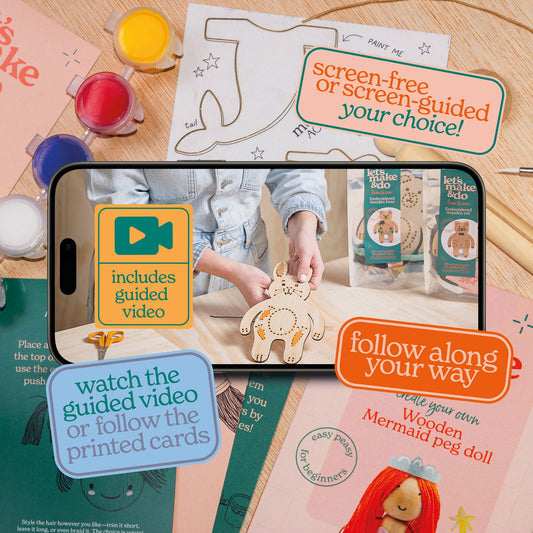 Let's Make & Do, Make Your Own Mermaid Craft Kit - Wooden Painting Gift Set