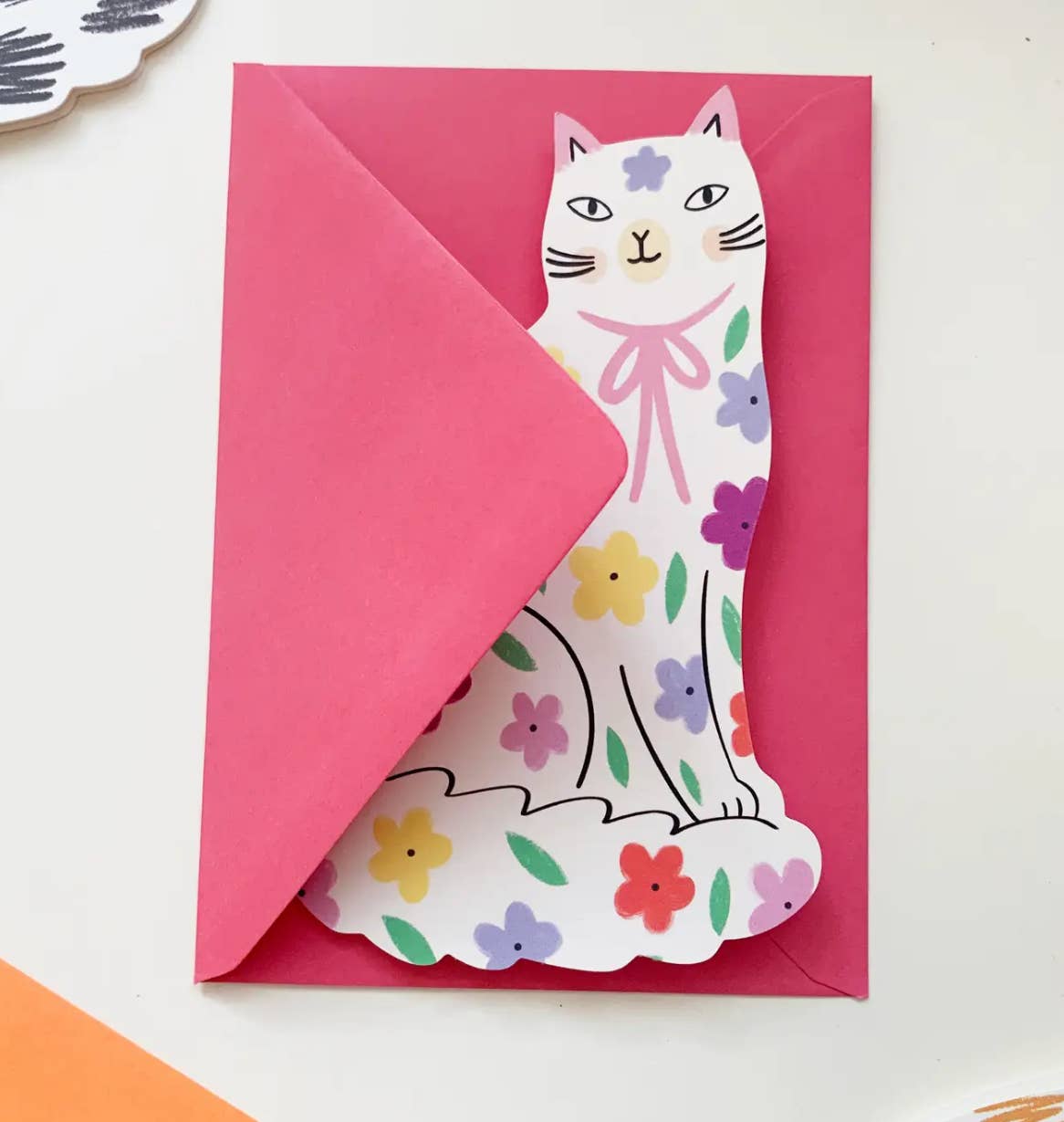 Kitty Kenda Papergoods - Sitting Kitty Floral Mother’s Day Cat Greeting Card