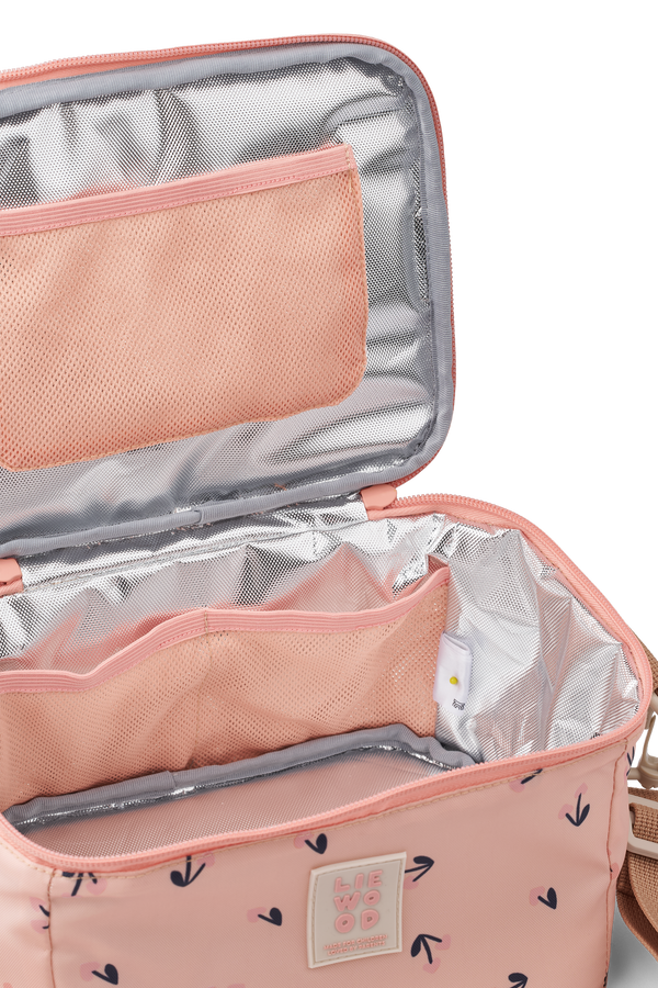 Liewood, Toby Medium Thermal Lunch Bag in Cherry Heart Print
