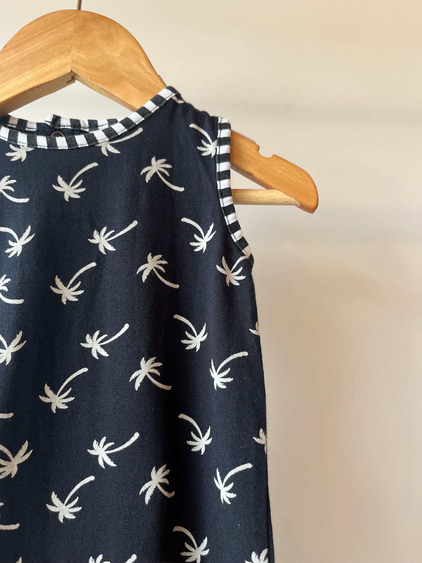 Preloved Turtledove, Black and White Palm Tree Romper, 3 - 6 Months