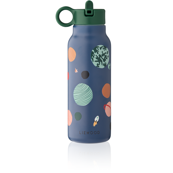 Liewood, Falk Stainless Steel Reusable Water Bottle 350 ml in Universe Print