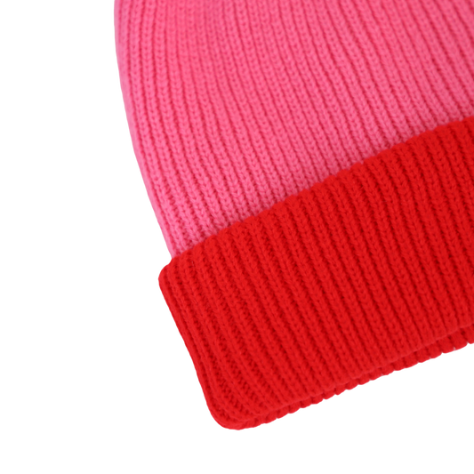 Rad River, Thick Knit Beanie Red and Pink, 0 - 6 Months