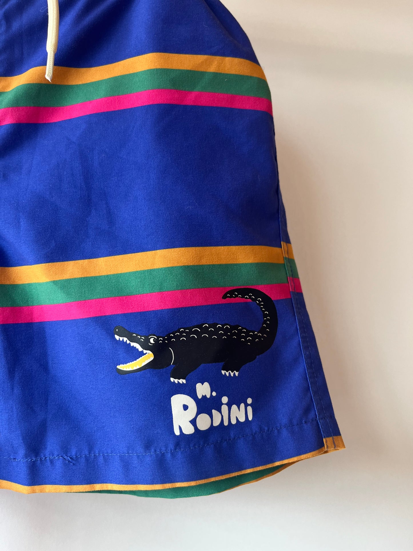 Preloved Mini Rodini, Purple and Multicolour Stripe Swim Shorts, 5 - 6 Years