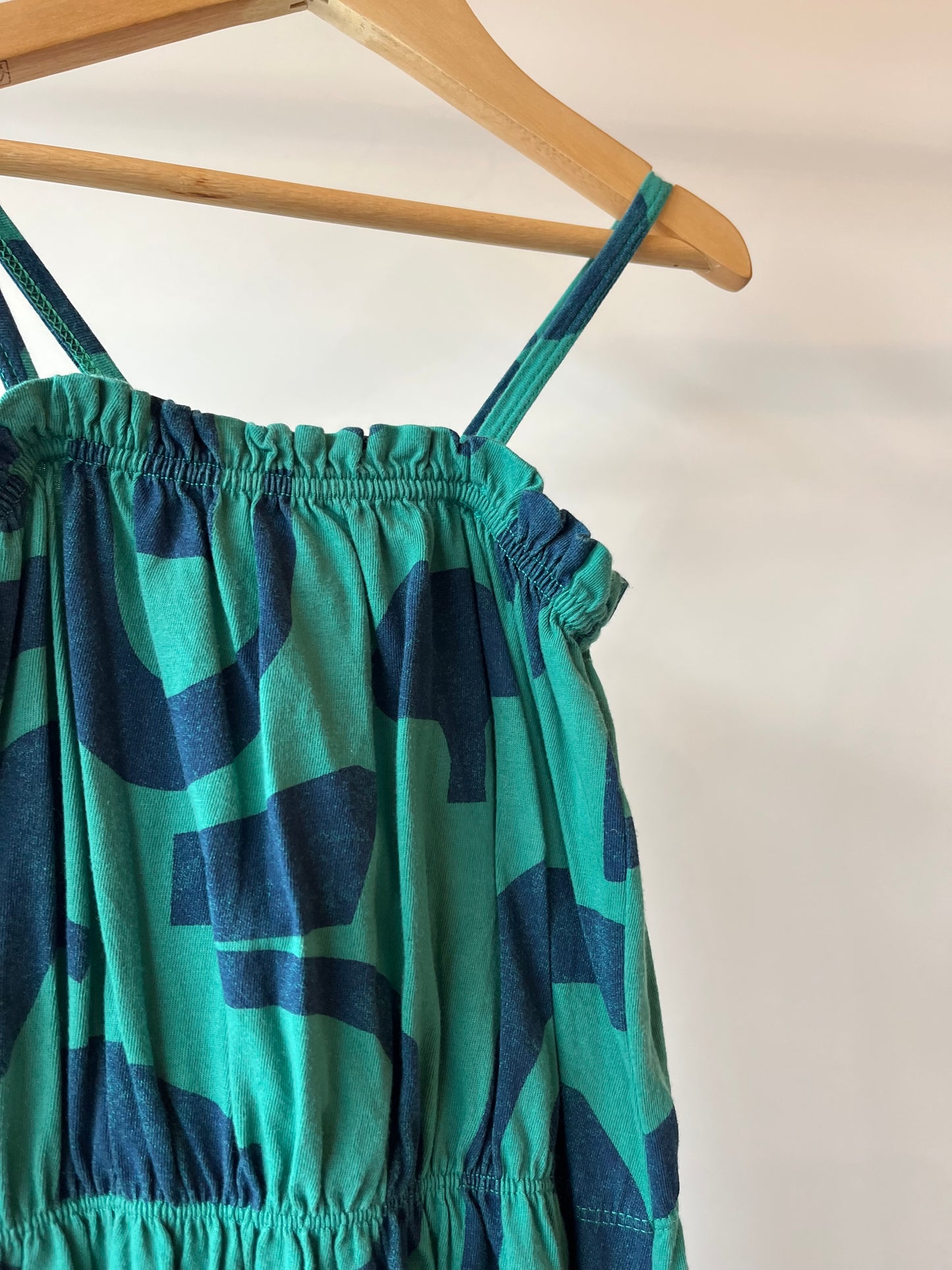 Preloved Bobo Choses, Green and Blue Jersey Dress, 4 - 5 Years