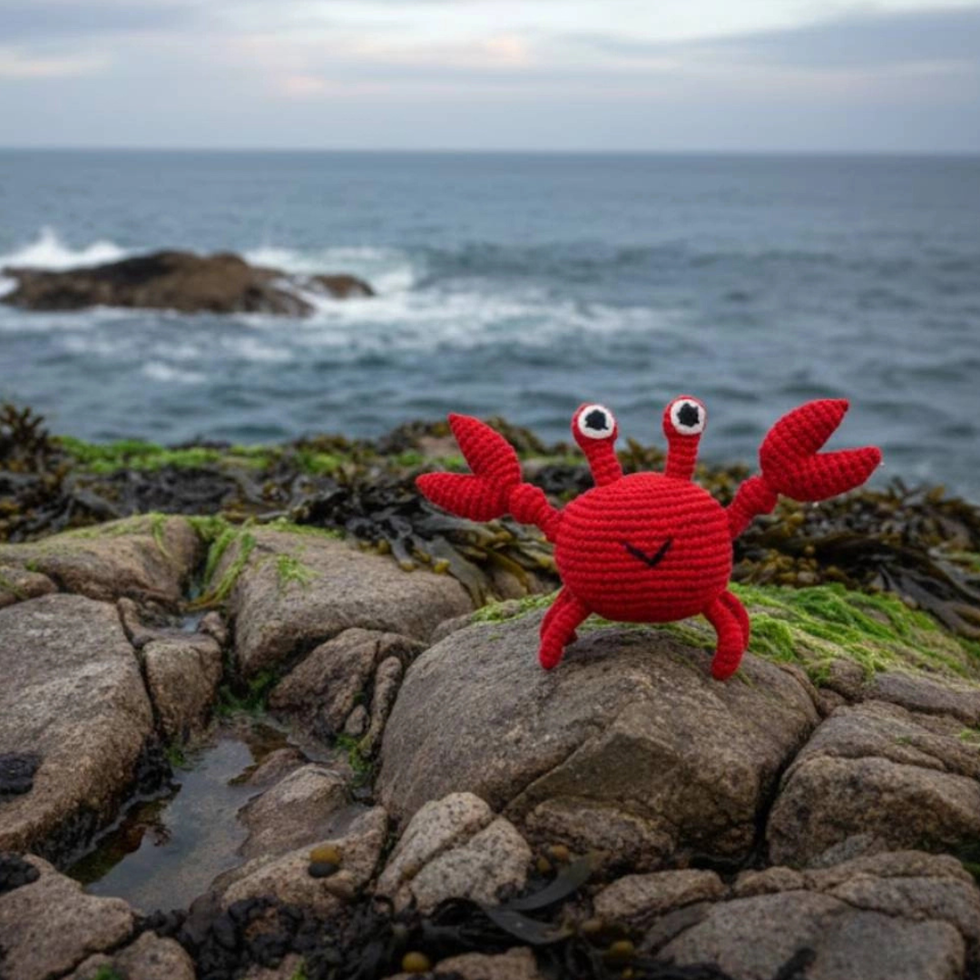Best Years Fair Trade Organic Cotton Crochet Crab Baby Rattle