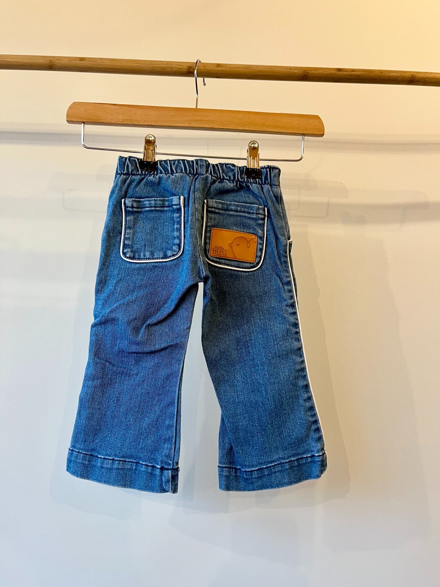 Preloved Little Bird, Blue Nautical Denim Jeans, 9 - 12 Months