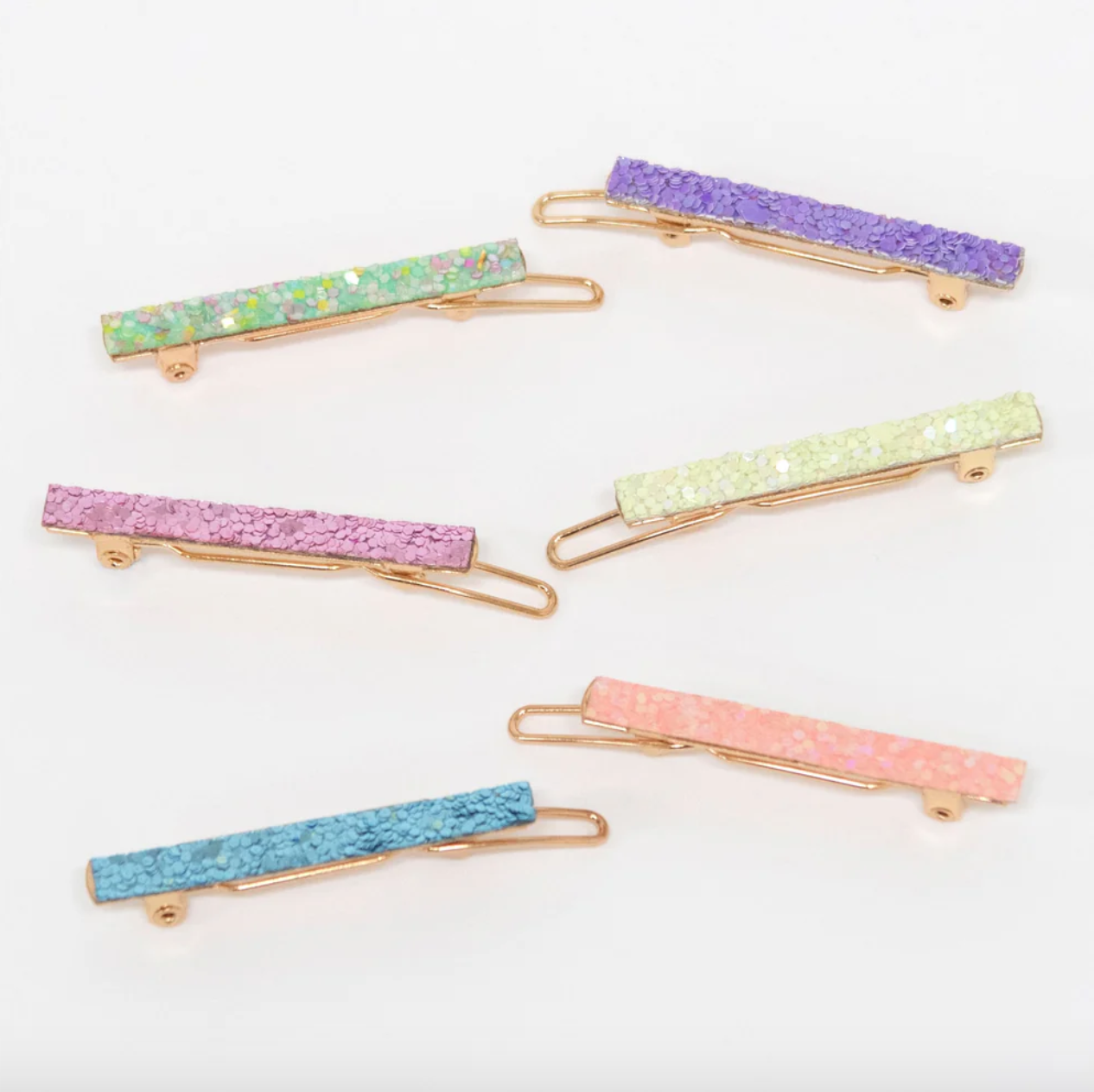 Rainbow Glitter Clips