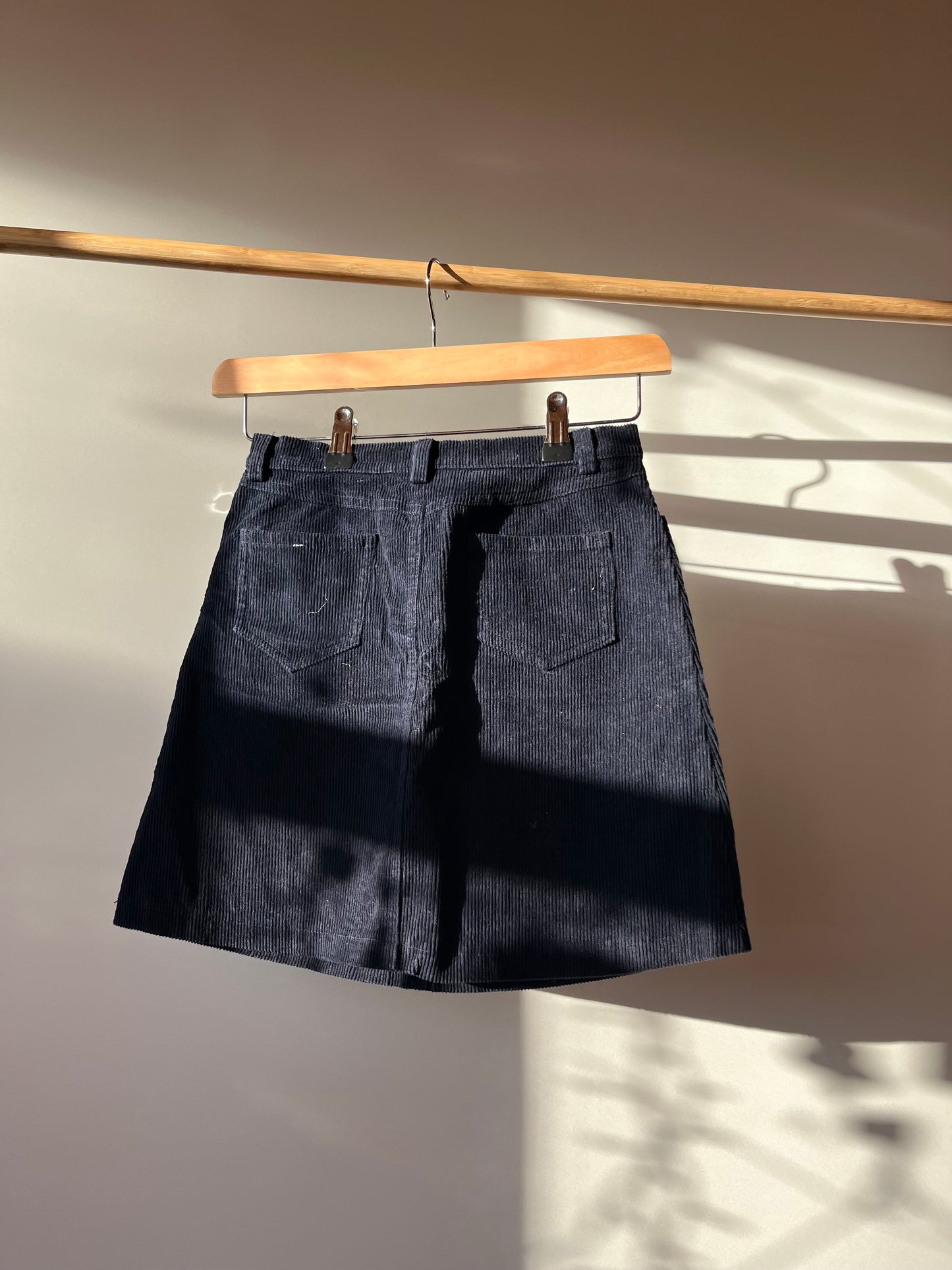 Preloved Brandy Melville, Navy Cord Skirt, 7 - 8 Years