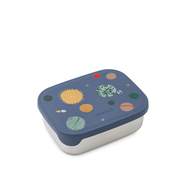 Liewood, Arthur Stainless Steel Lunchbox with Silicone Lid in Universe Print
