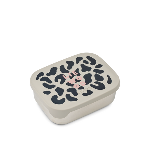 Liewood, Arthur Stainless Steel Lunchbox with Silicone Lid in Mega Leopard Print