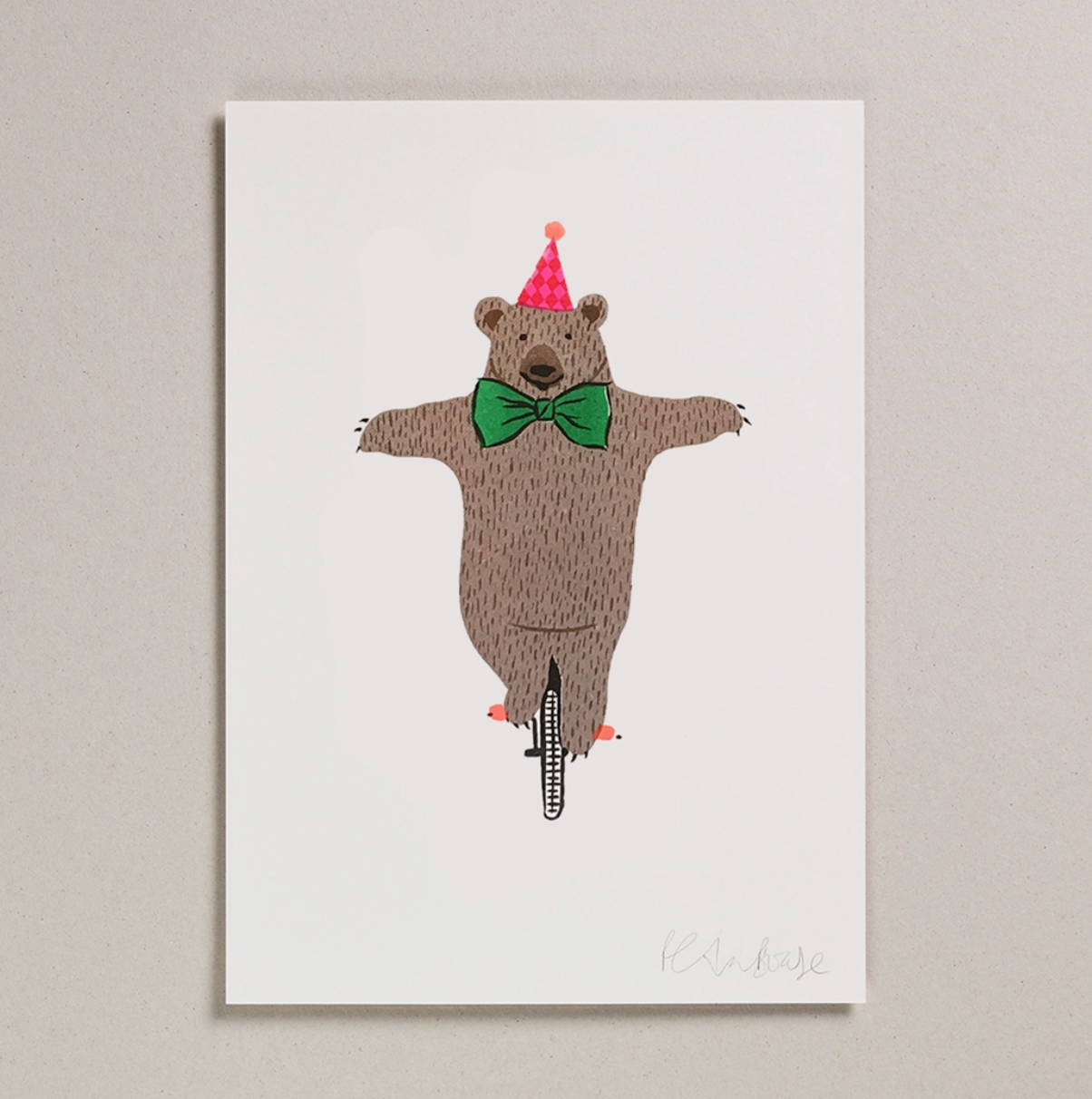 Petra Boase, Circus Bear, A4 Risograph Art Print