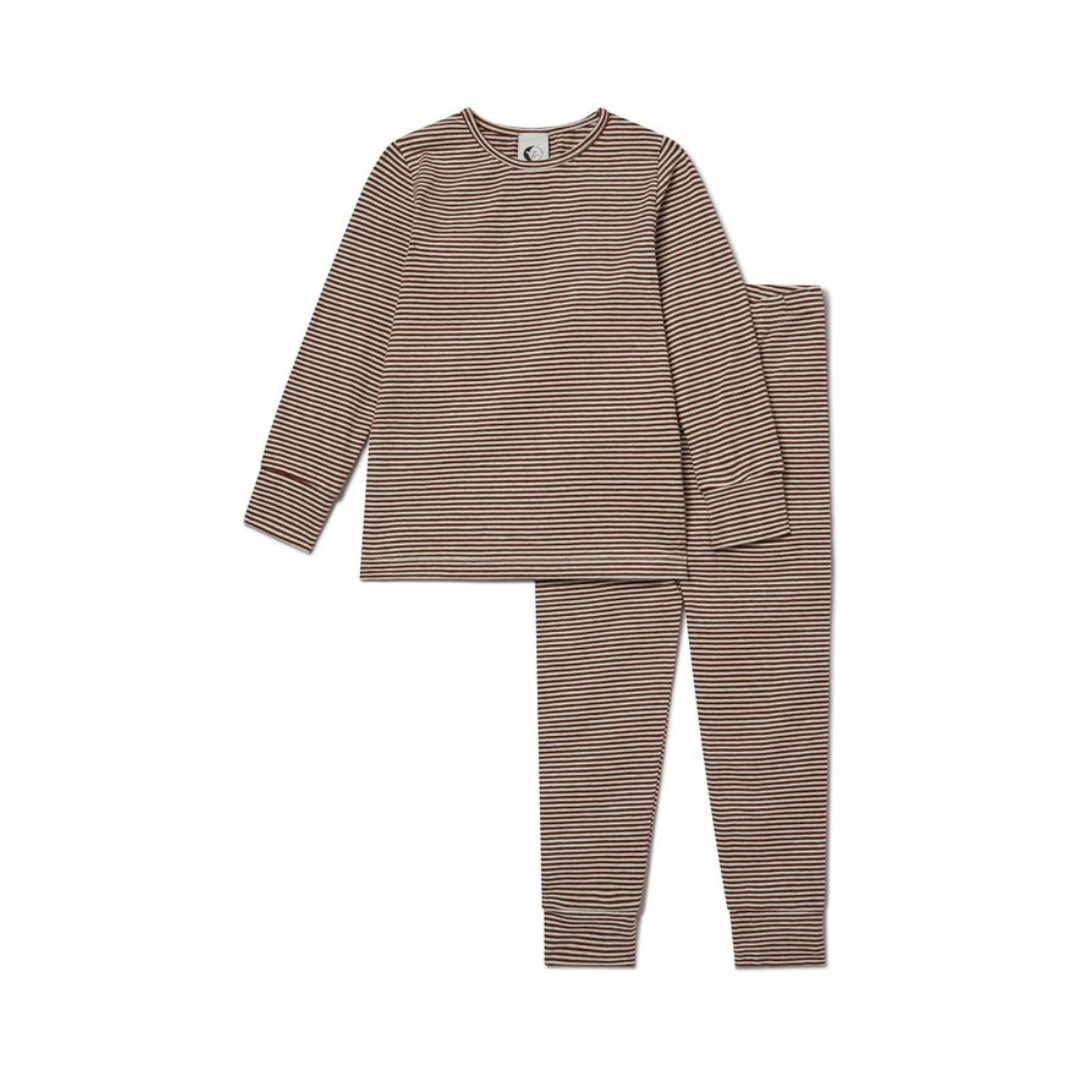 Sleepy Doe, Chocolate Stripe Pyjama Set, 3-4 Years (Last Pair!)