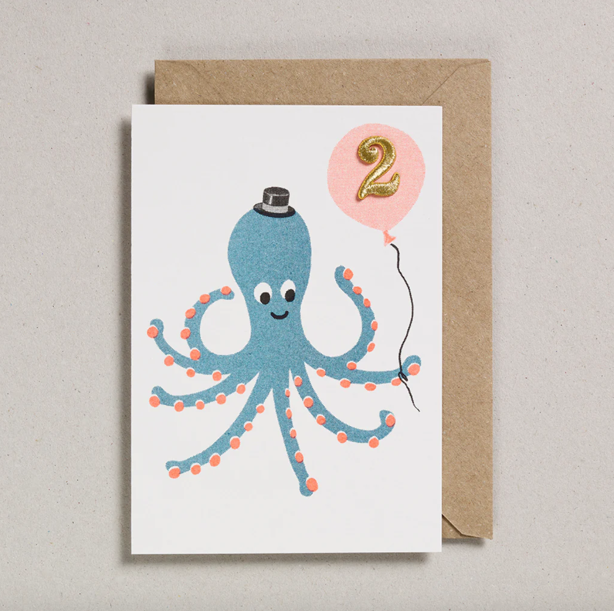 Confetti Pets Age 2 Octopus Birthday Card