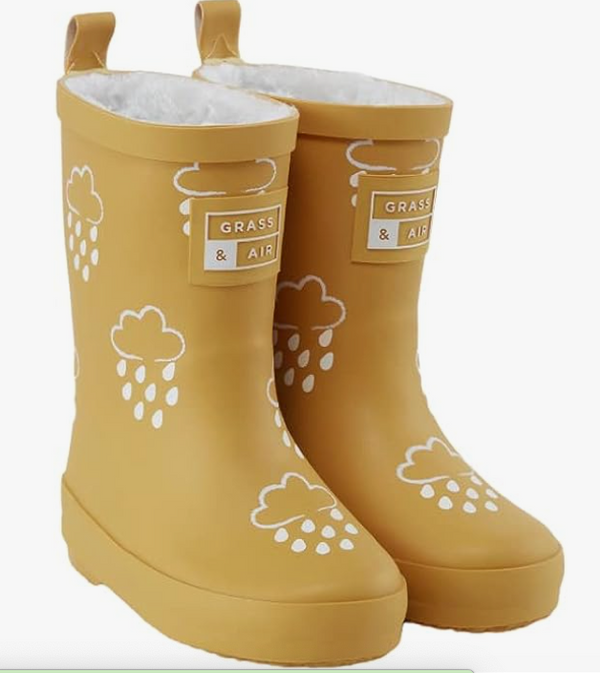 Ochre Colour-Changing Wellies with Teddy-Fleece Lining