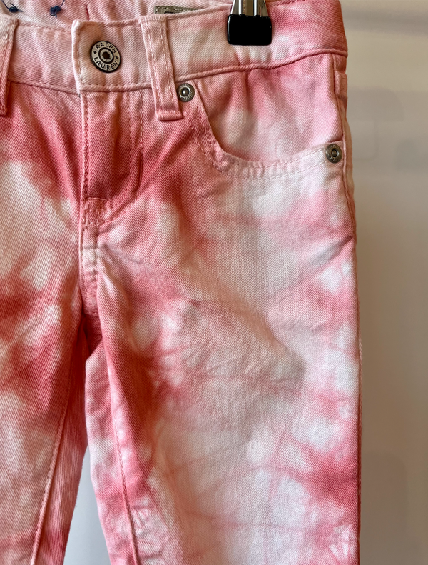 Ralph Lauren, Pink Tie-Dye Cotton Jeans, 3 - 4 Years