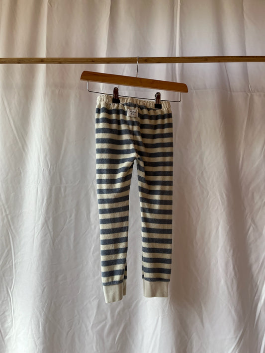 Another Fox, Light Blue and Cream Striped Towelling Joggers, 5 - 6 Years