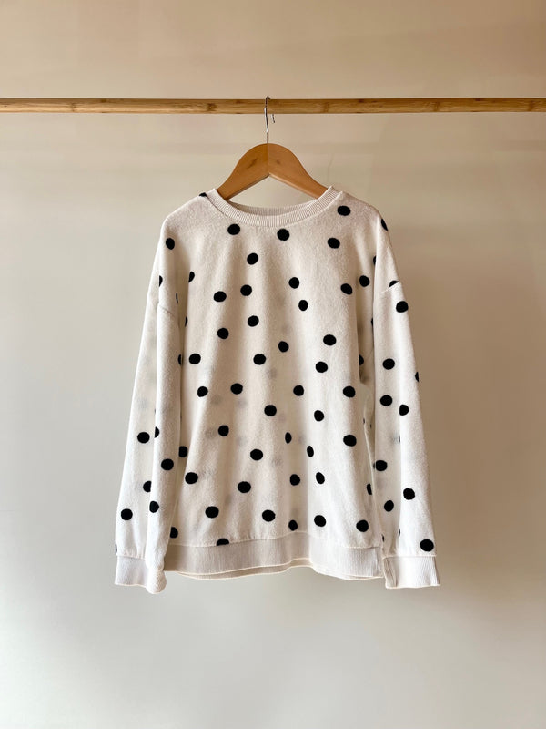 Another Fox, White Sweater with Black Polka Dots, 7 - 8 Years
