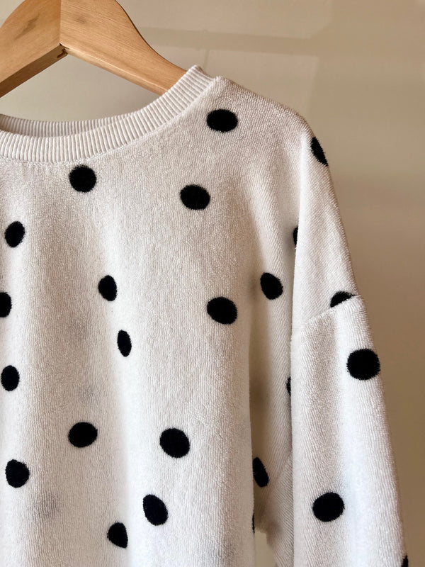 Another Fox, White Sweater with Black Polka Dots, 7 - 8 Years