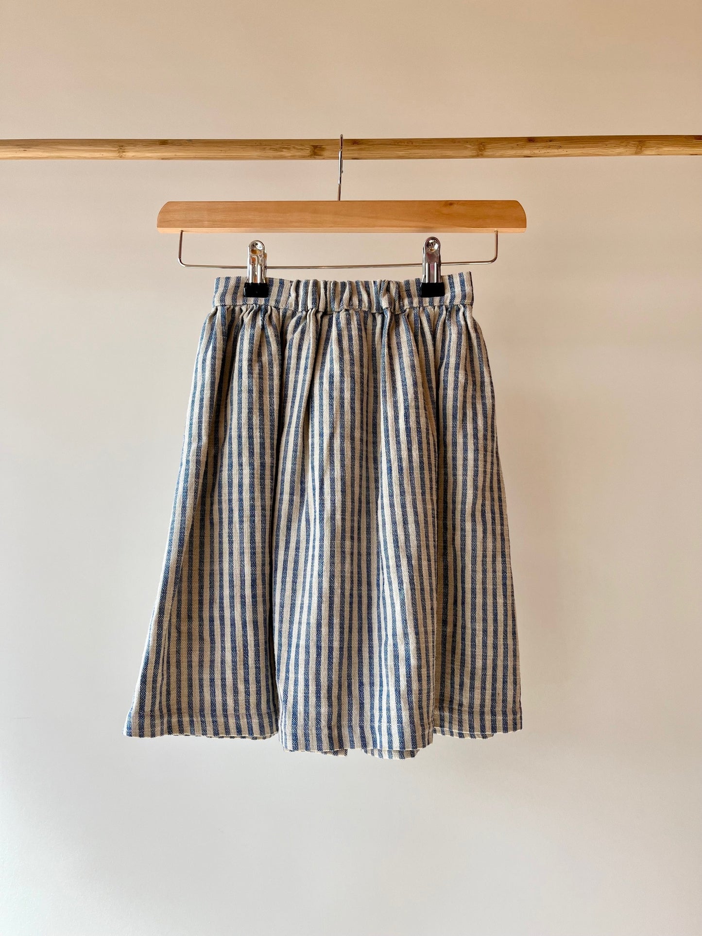 Repose AMS, Blue and Cream Striped Midi-Skirt, 4 - 5 Years
