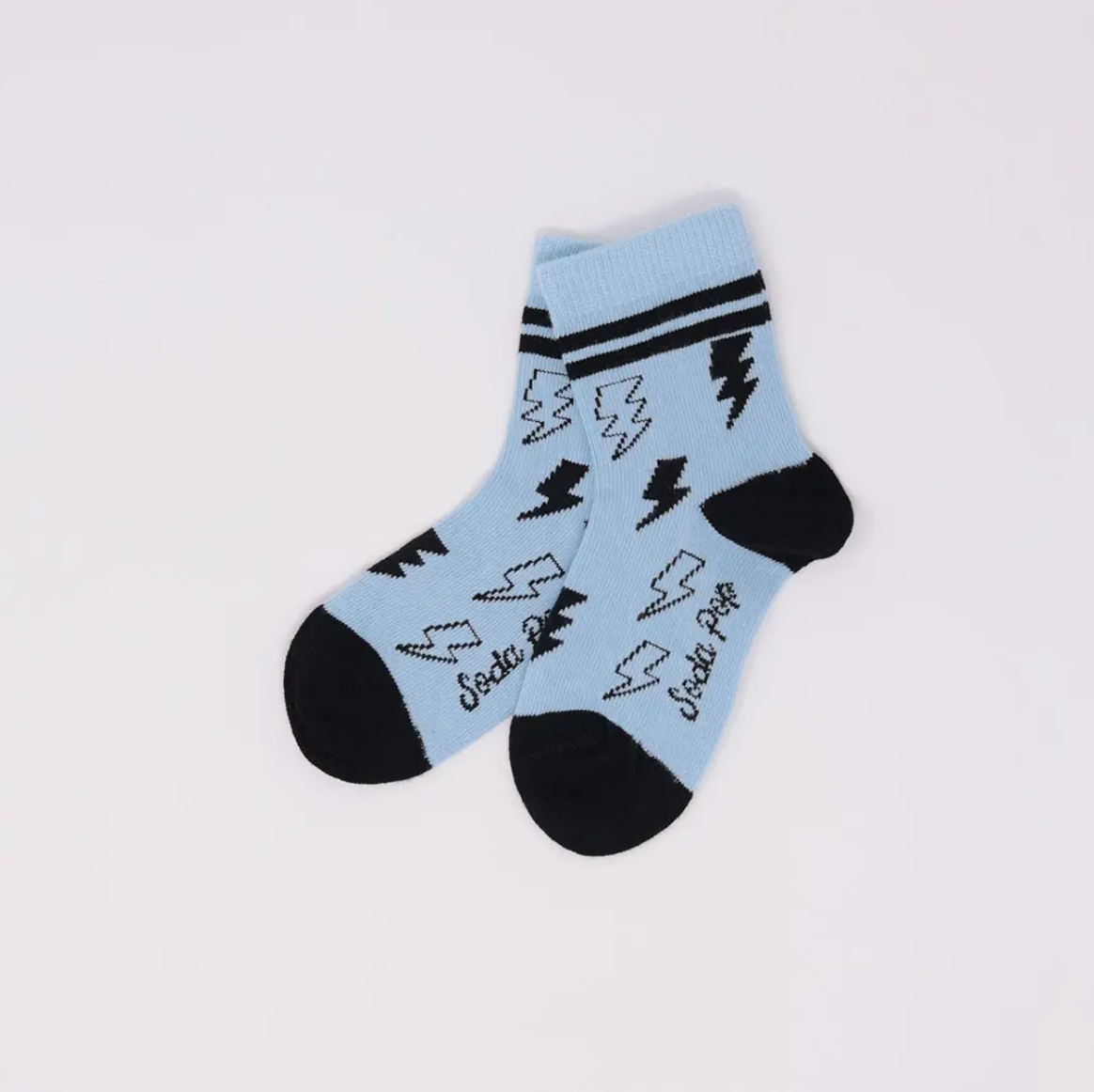Blue Lightning Bolt Socks