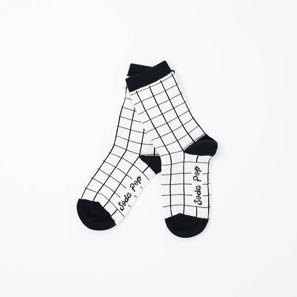 Black and White Mono Grid Socks
