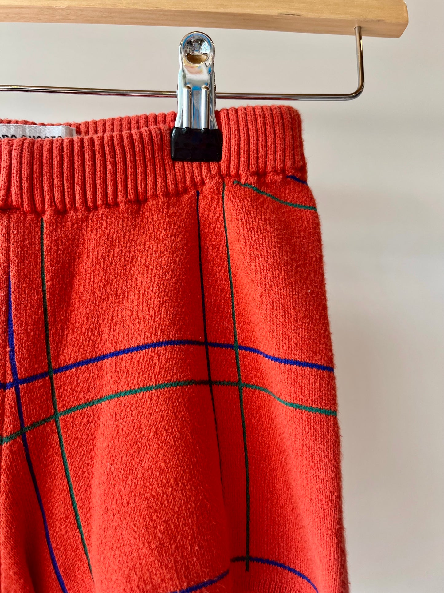 Bobo Choses, Red Plaid Knitted Shorts, 2 Years