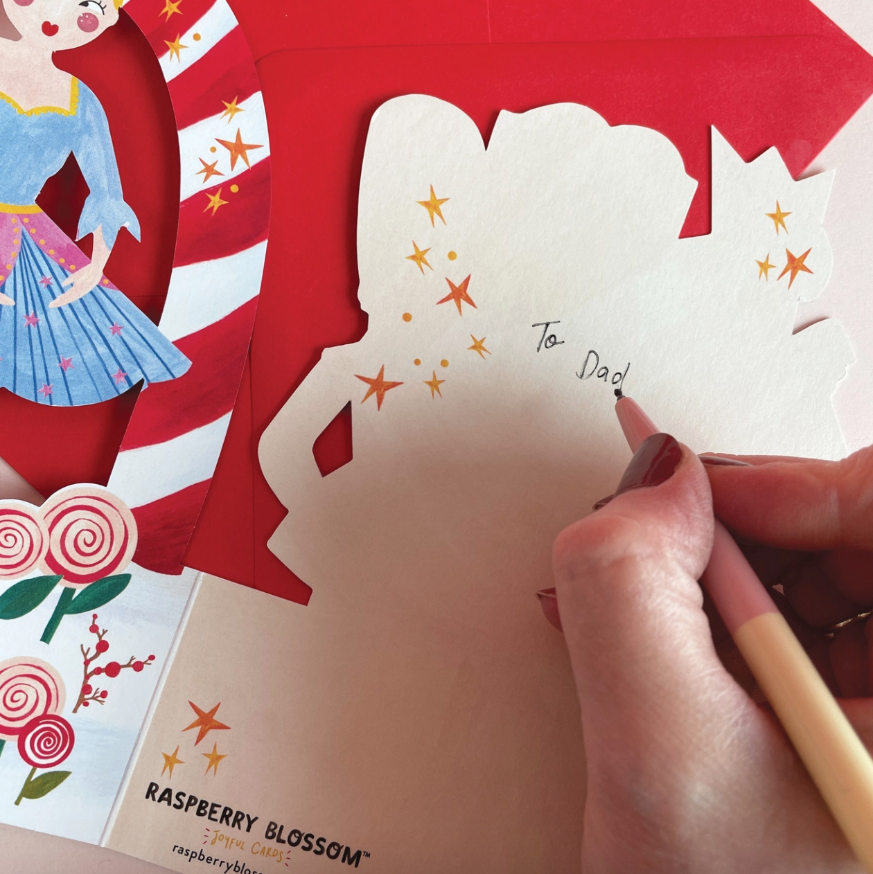 3D Nutcracker inspired concertina fold Christmas card