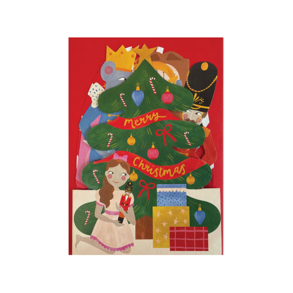 3D Nutcracker inspired concertina fold Christmas card