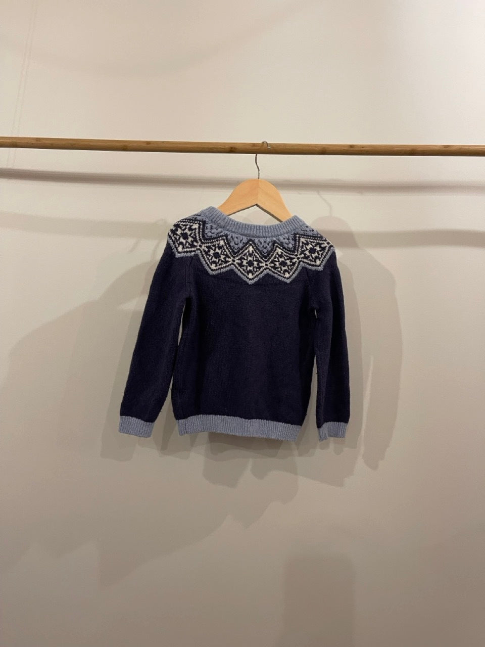 Little White Company, Navy and Light Blue Nordic Sweater, 2 - 3 Years