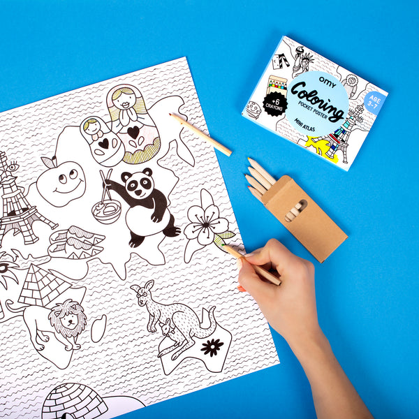 OMY, Colouring Pocket Poster: Princess & Dragon