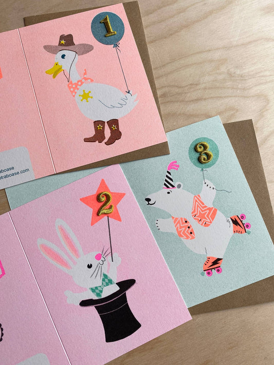 Petra Boase Cards Confetti Pets Magic Rabbit Age 2 Birthday Card