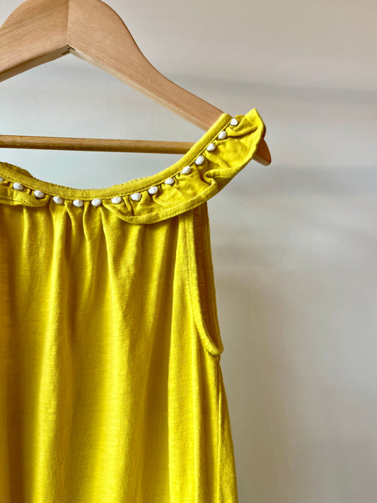 Mini Boden, Yellow Playsuit with Ruffle Detail, 6 - 7 Years