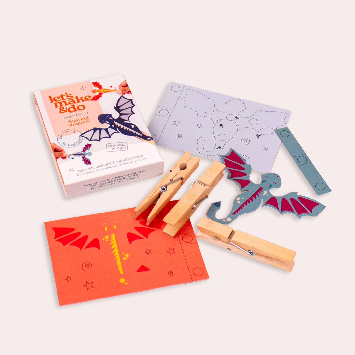 Let's Make & Do, Make It Move Soaring Dragons Craft Kit for Kids