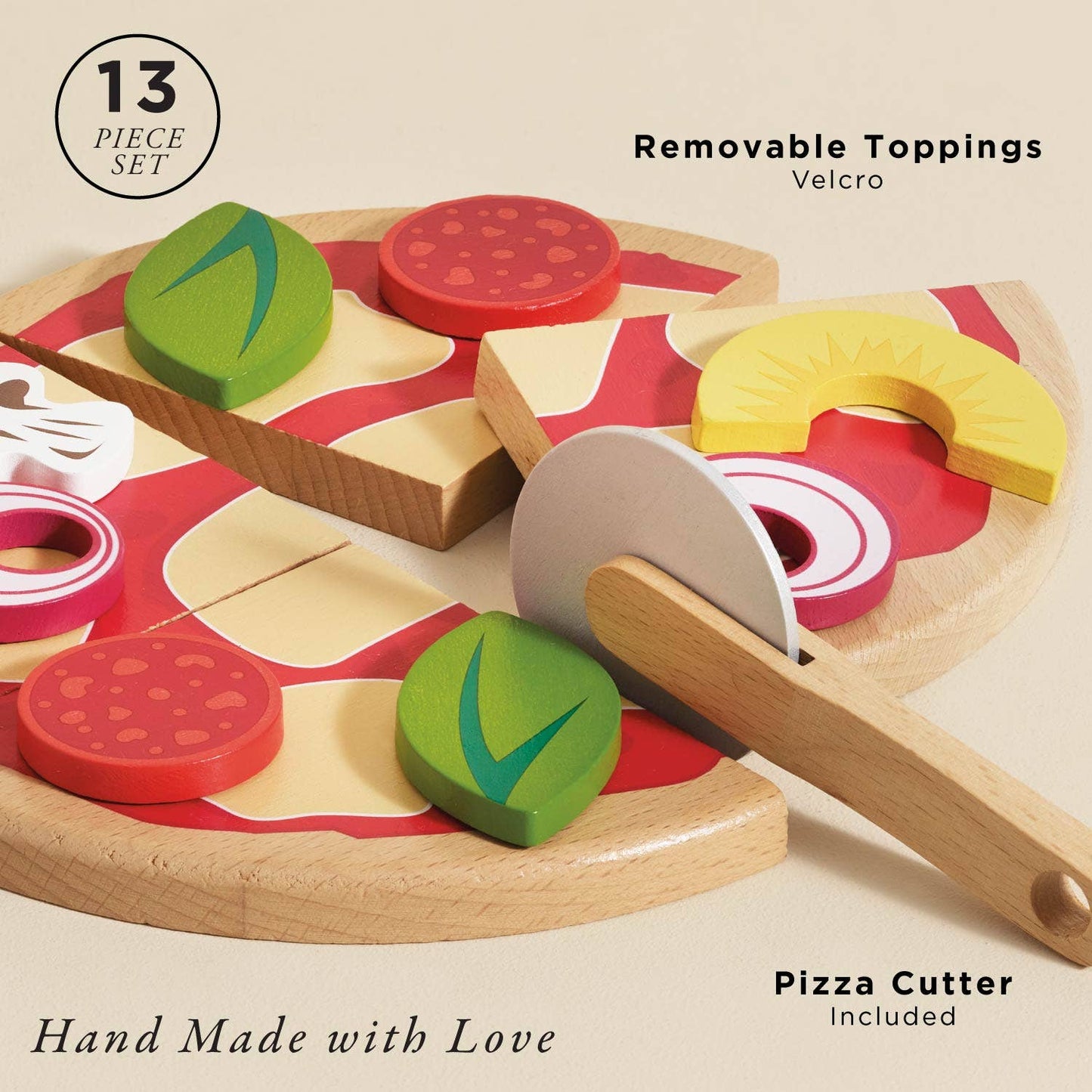 Le Toy Van, Pizza & Toppings with Slice Cutter