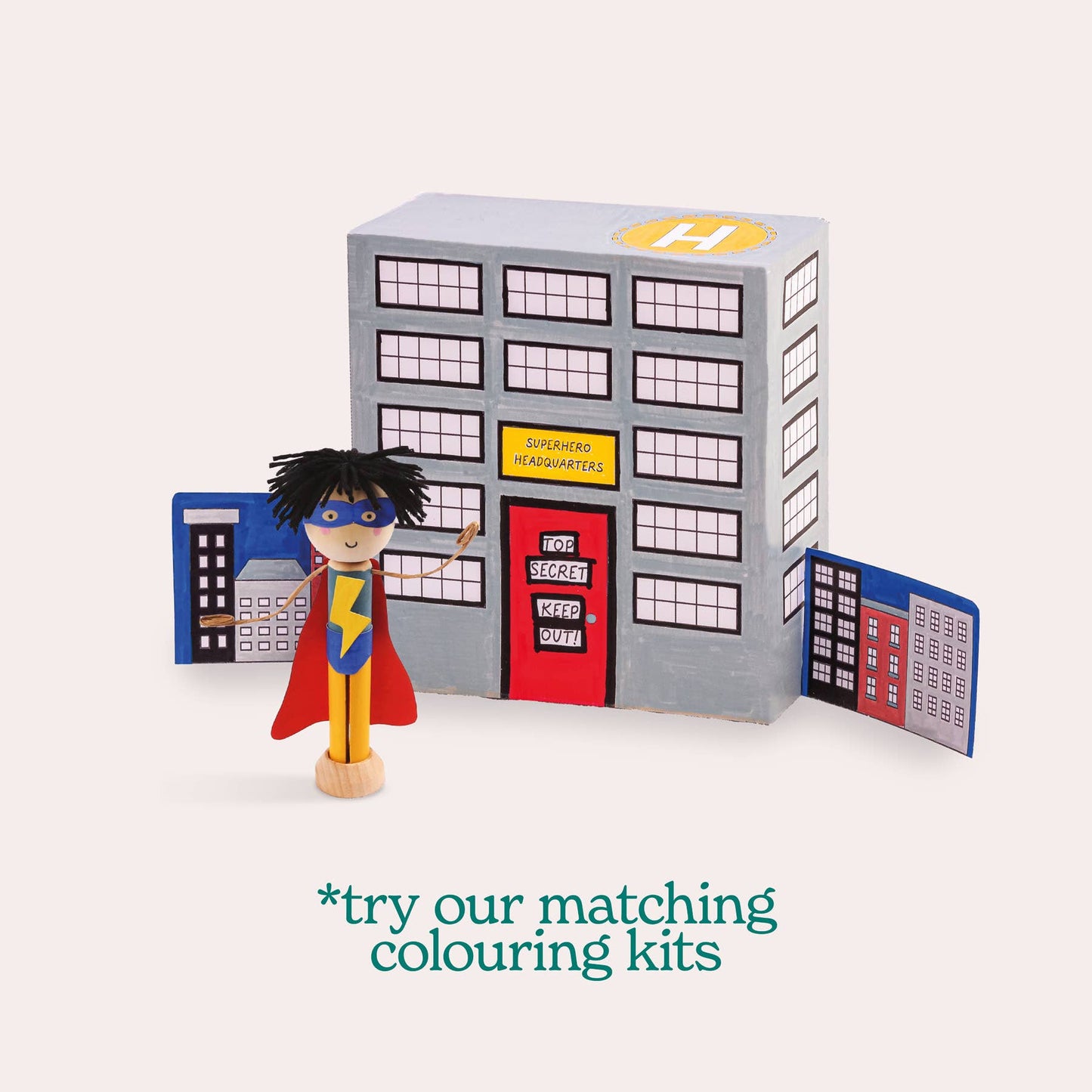 Let's Make & Do, Make Your Own Superhero Craft Kit - Wooden Painting Gift Set