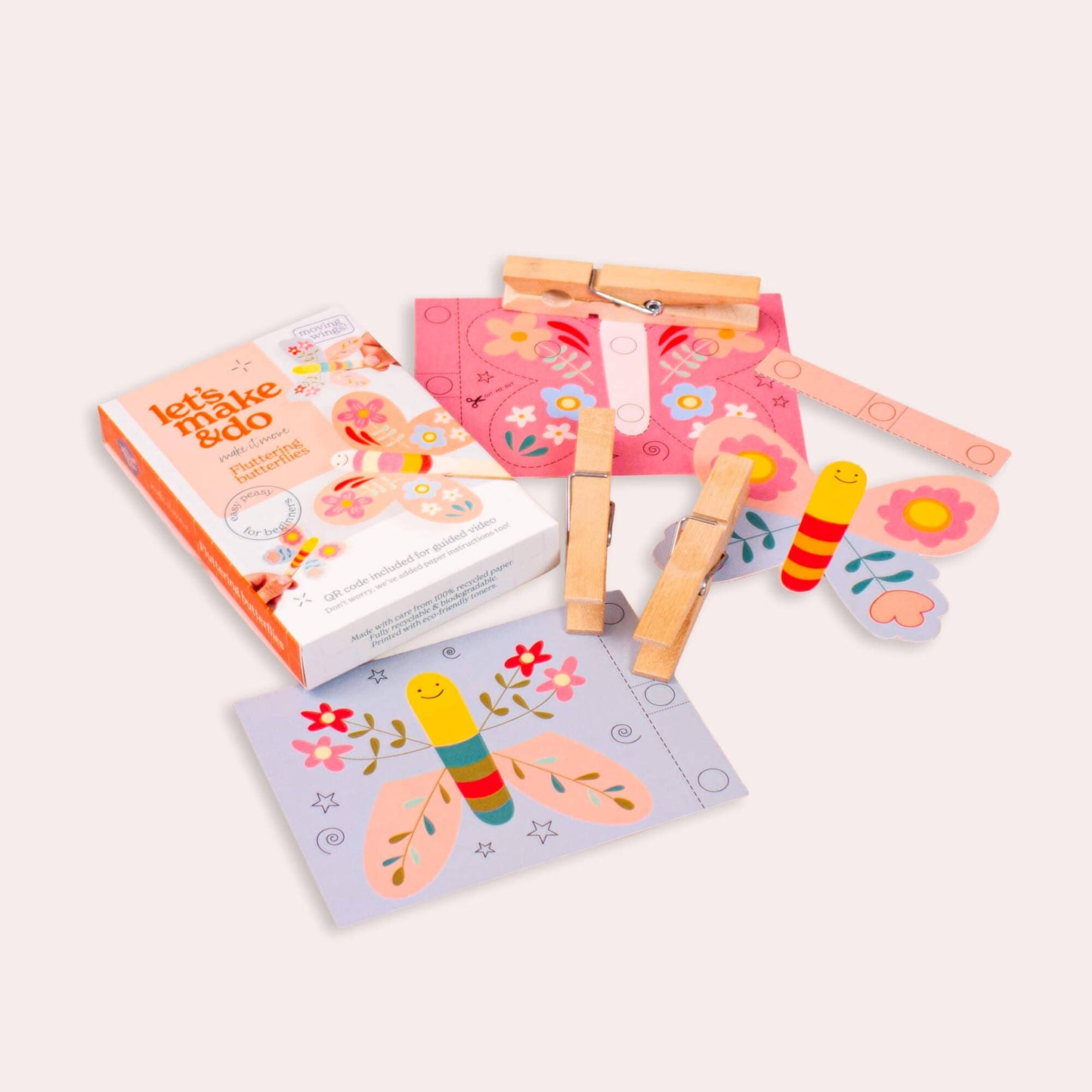 Let's Make & Do,  Make it Move: Fluttering Butterflies Craft Kit for Kids