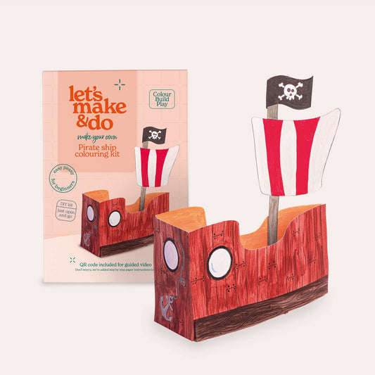 Let's Make & Do, Make Your Own Pirate Ship 3D Kids Colouring Craft Kit