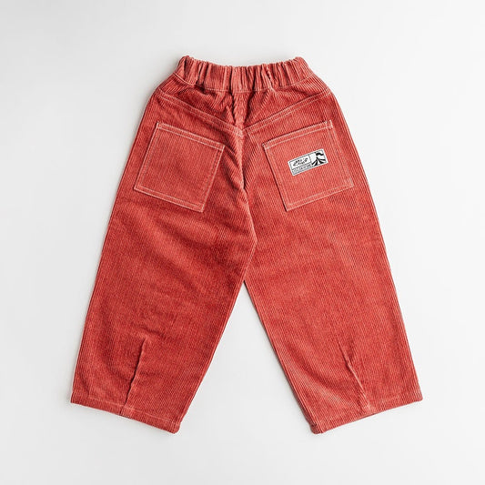 Dinky Circus, Rose Pink Wide-Leg Corduroy Pants